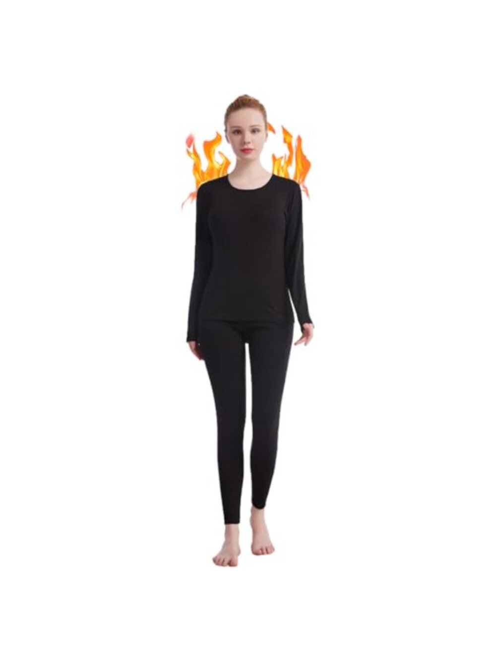Fomolom Women's Thermal Underwear Set Long Johns Base Layer Ultra Soft Crew